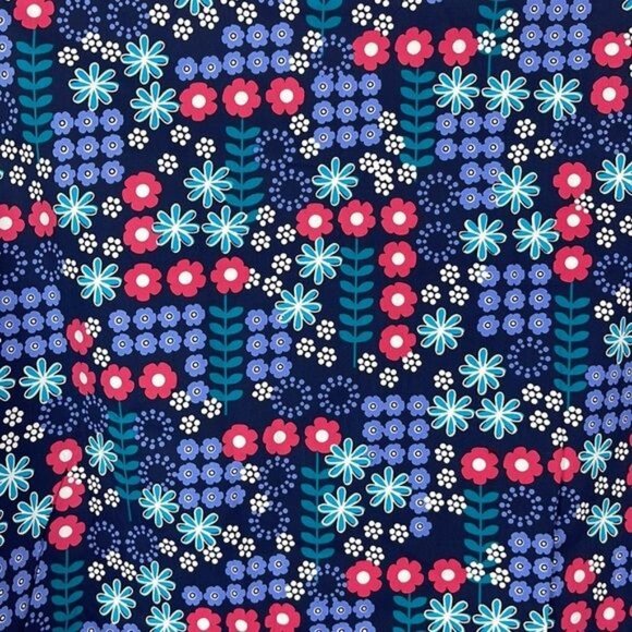 Sierra Women's Blue Pink Floral Scrub Top Large NWT nurse office periwinkle vet - Picture 4 of 8